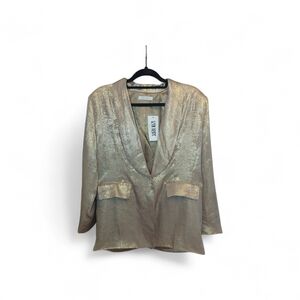 NWT~12th Tribe Waldorf Champagne Gold Shimmer Blazer Size S